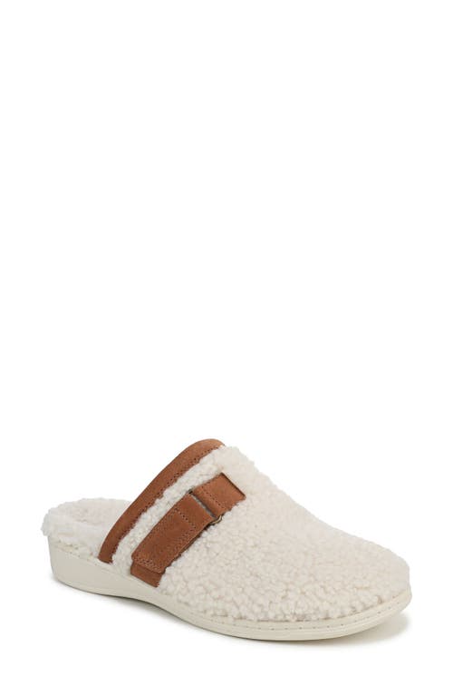 Vionic Izzy Faux Shearling Clog In White