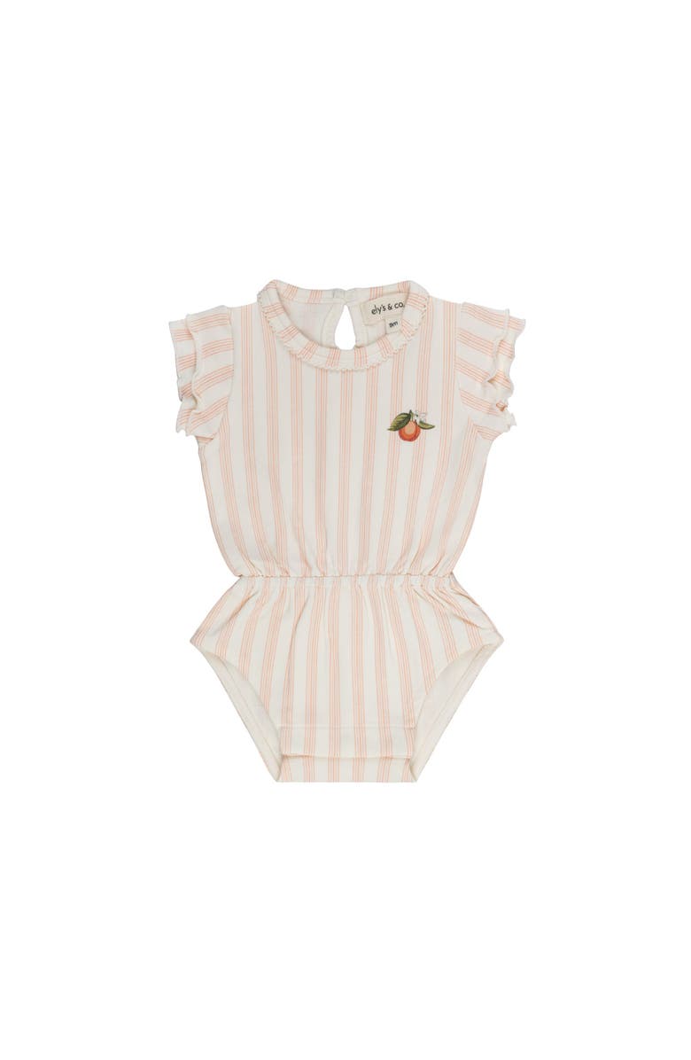 Ely's & Co. Lemon Peach Collection -Girls Romper, Main, color, Peach