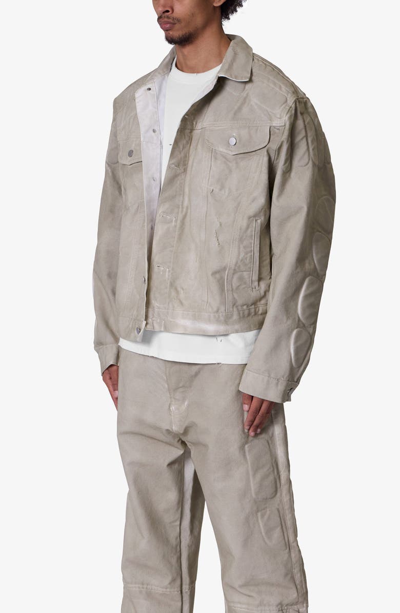 mnml Moto Trucker Jacket, Alternate, color, Off White