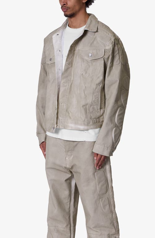 Mnml Moto Trucker Jacket In Off White