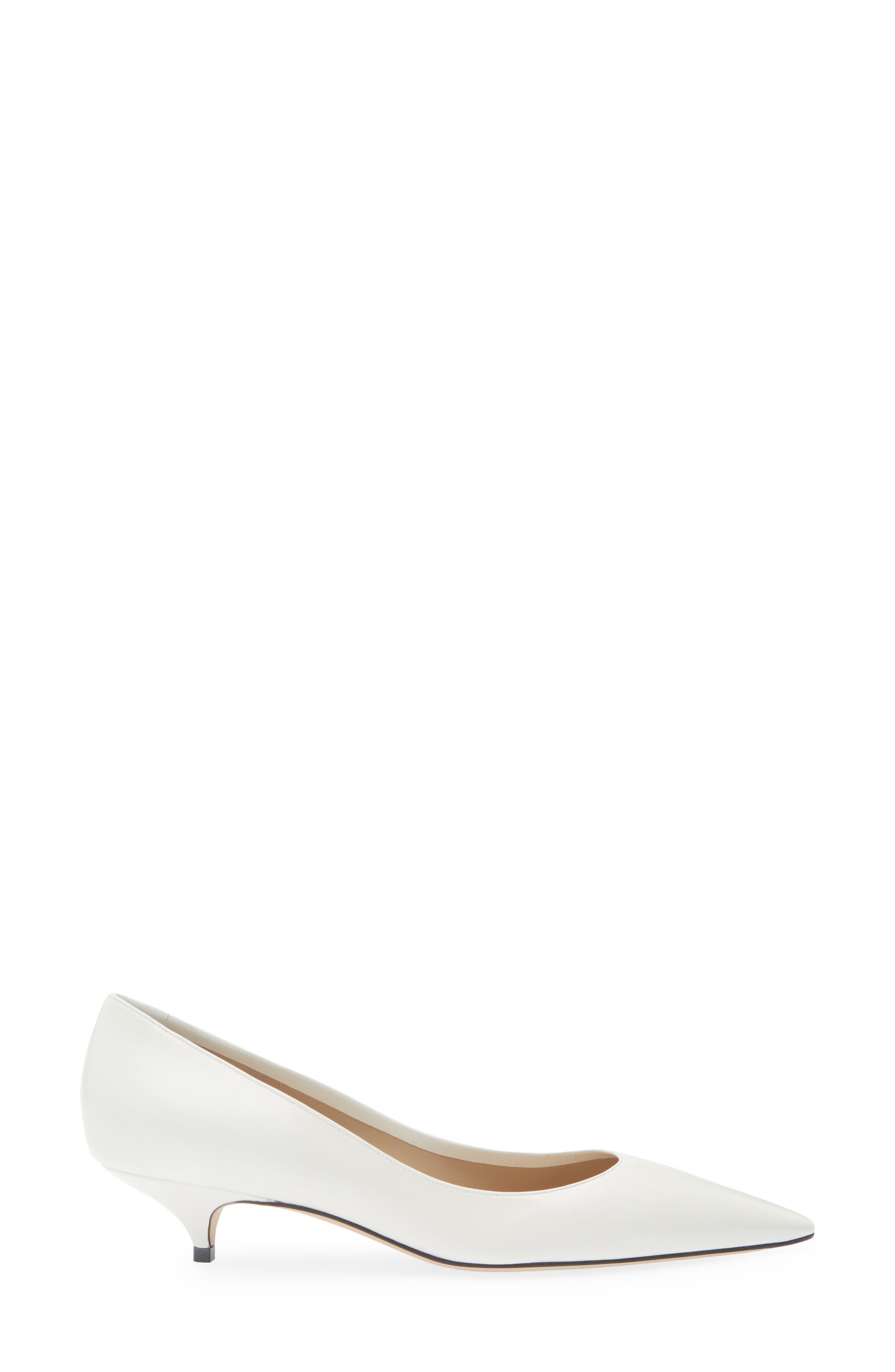 The Row Liiisa Two Pointed Toe Kitten Heel Pump, Alternate, color, Optic White