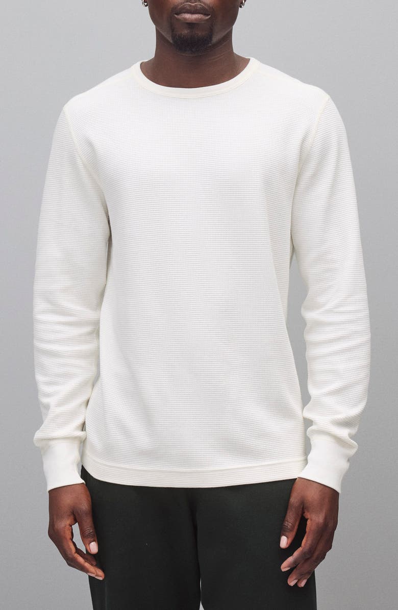 Reigning Champ Lightweight Waffle Stitch Long Sleeve T-Shirt, Main, color, Championship White