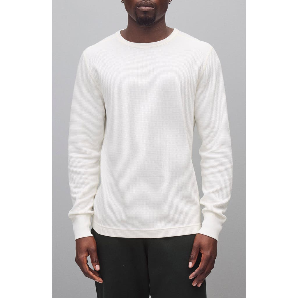Reigning Champ Lightweight Waffle Stitch Long Sleeve T-shirt In White
