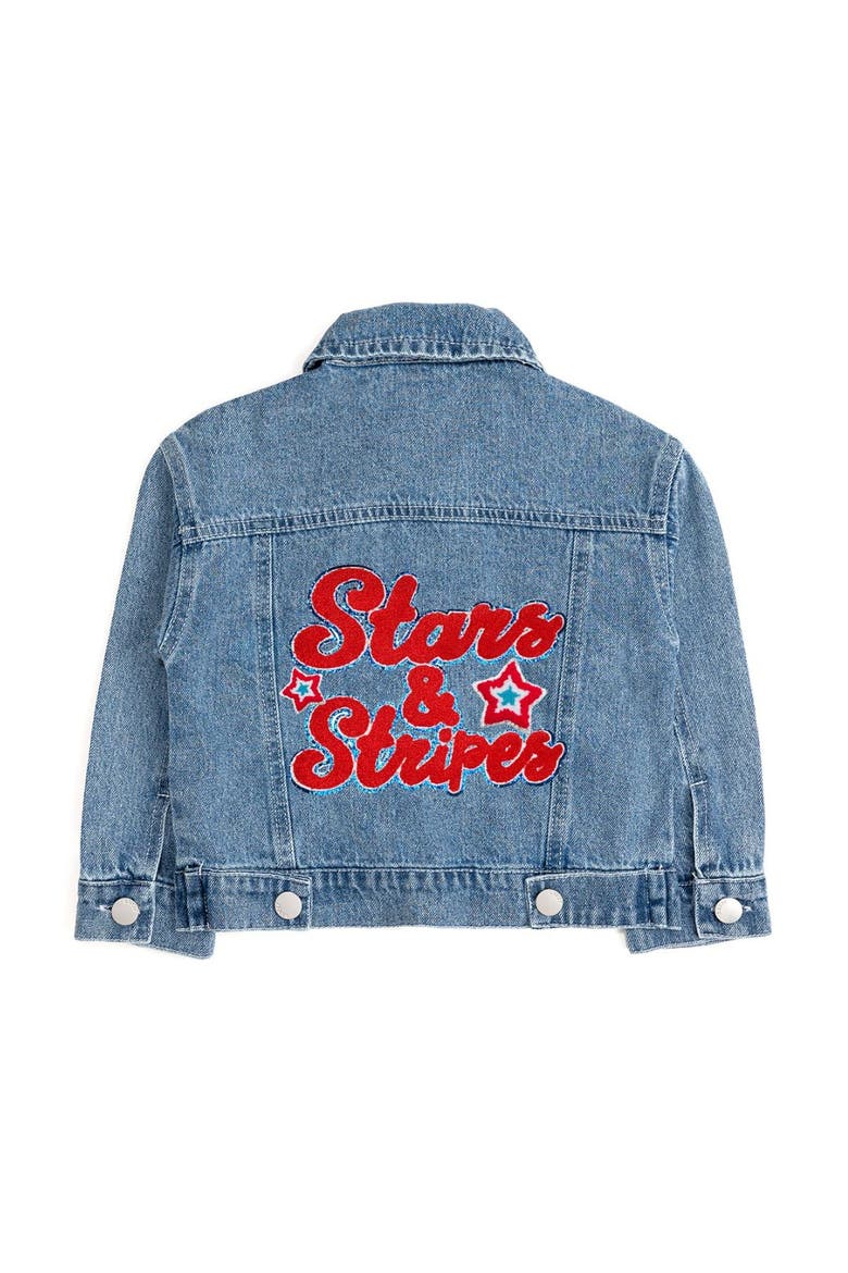 Stars and Stripes Patch Denim Jacket, Main, color, Denim