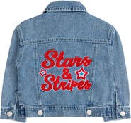 Sweet Wink Stars and Stripes Patch Denim Jacket