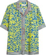 Dries Van Noten Carltone Mixed Print Satin Camp Shirt