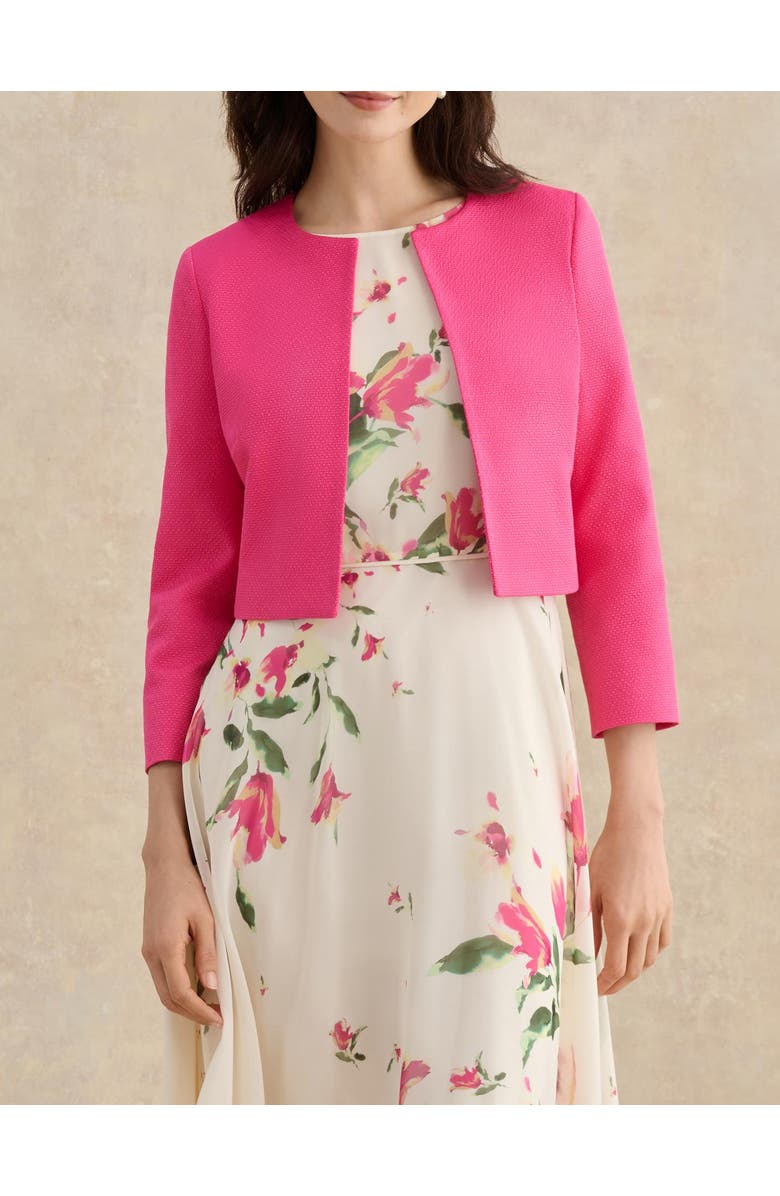 HOBBS LONDON Elize Crepe Jacket, Alternate, color, Bright Pink