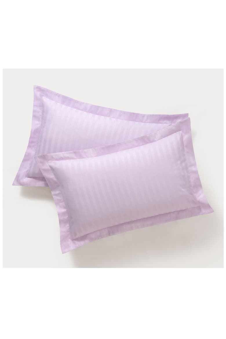 Set of Two Sateen Stripe Pillow Sham, Alternate, color, LILAC