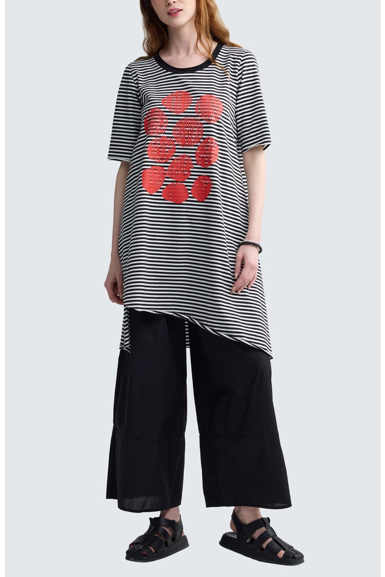 Zarael Striped Jersey Tunic, Alternate, color, Black Strip
