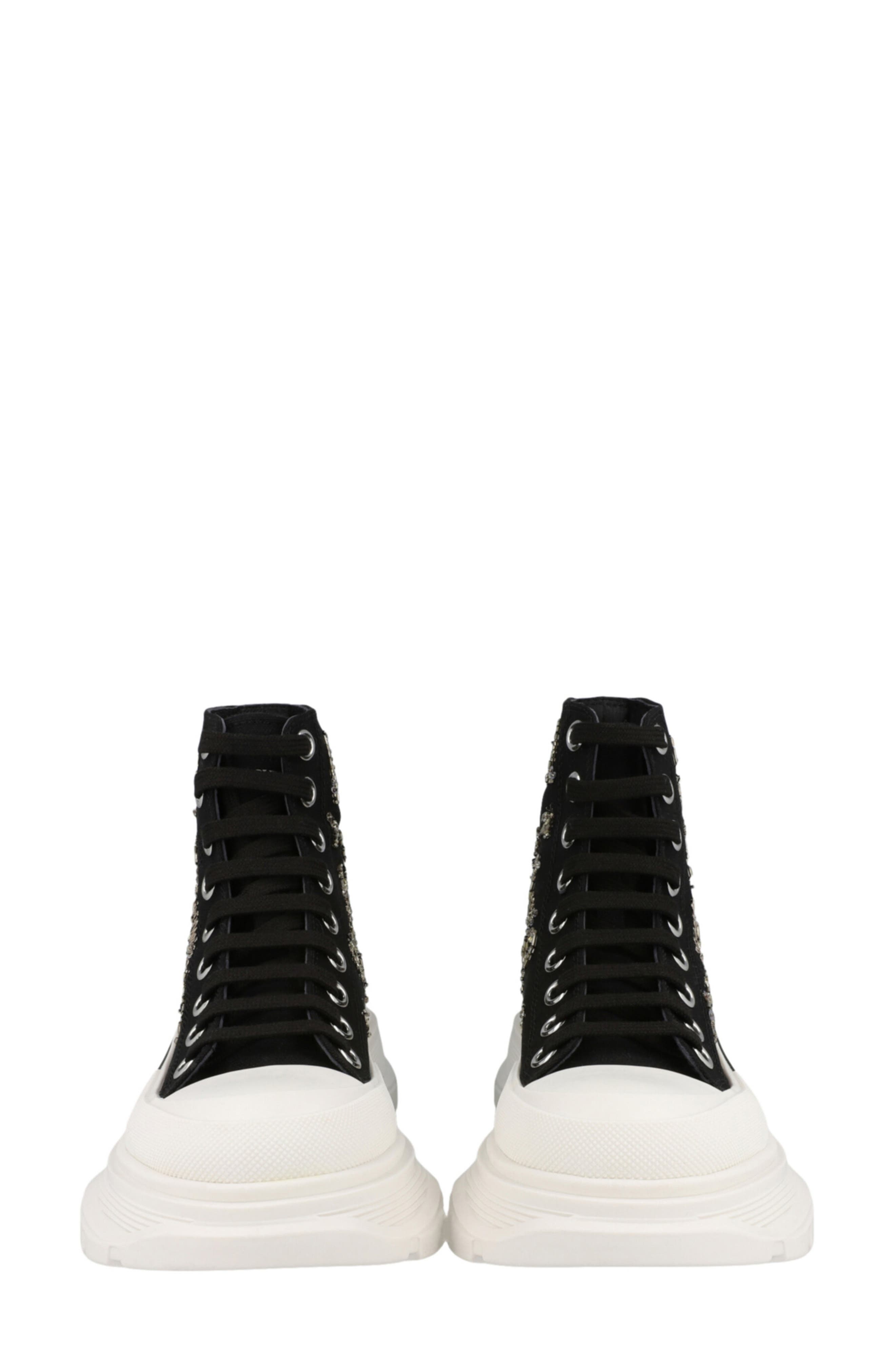 McQueen Crystal Embellished High Top Sneaker, Alternate, color, 