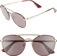 Prada 55mm Metal Aviator Sunglasses