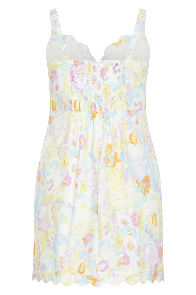 Skyla Print Scallop Minidress, Alternate, color, SOFTLY BLUE