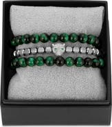 EYE CANDY LOS ANGELES 3-Pack Leopard Green Tigers' Eye Bracelets