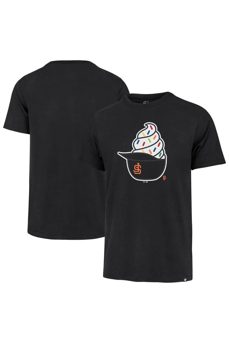 Men's '47  Black San Francisco Giants Ice Cream Helmet Franklin T-Shirt, Main, color, Black