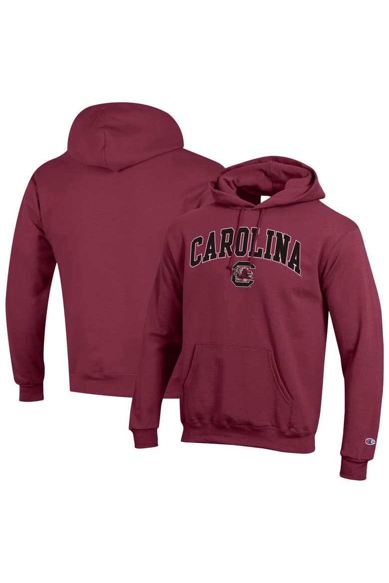 Men's Champion  Garnet South Carolina Gamecocks Arch Over Logo Pullover Hoodie, Alternate, color, Garnet