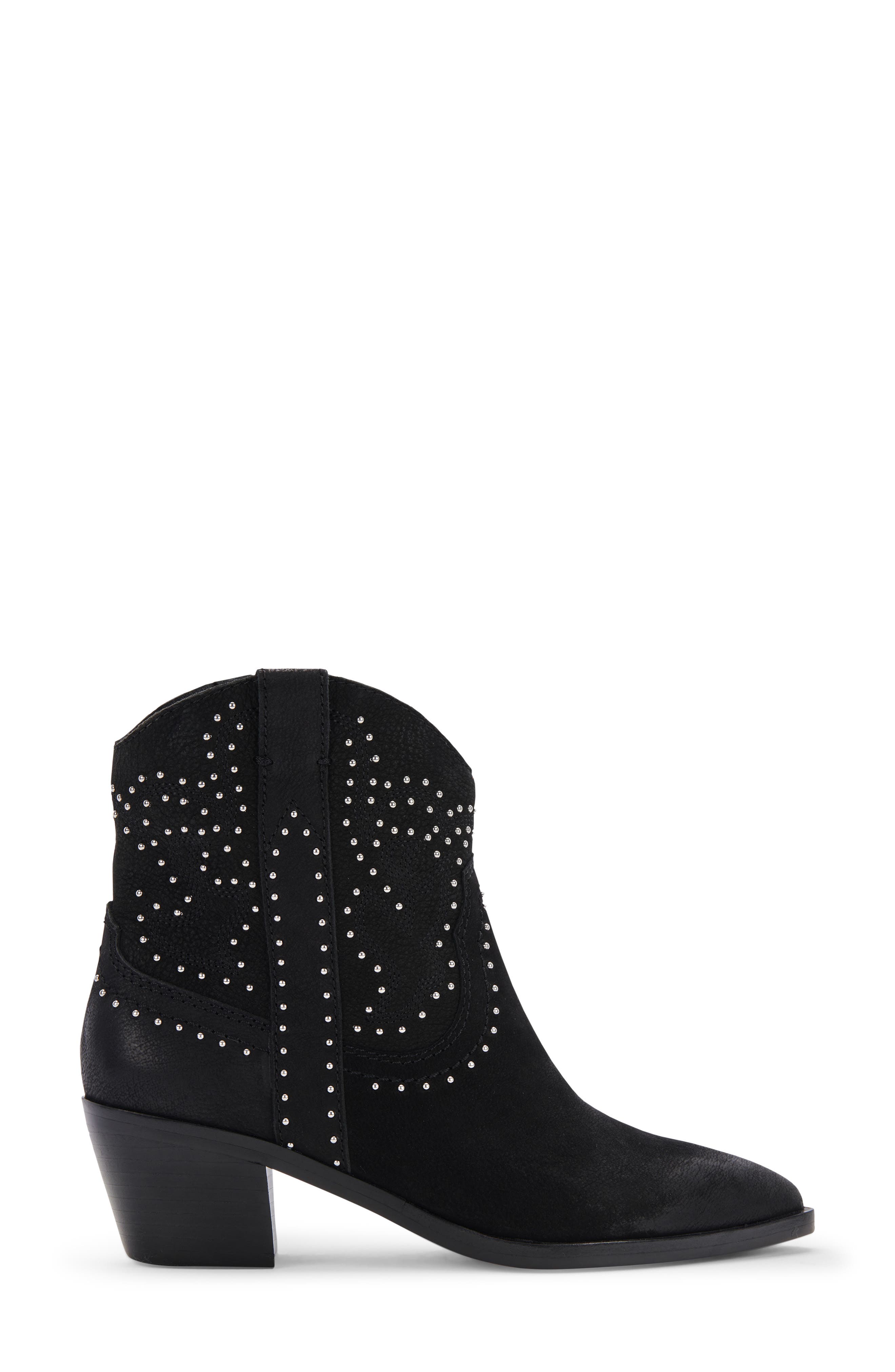 Solow Stud Western Boot, Alternate, color, BLACK NUBUCK