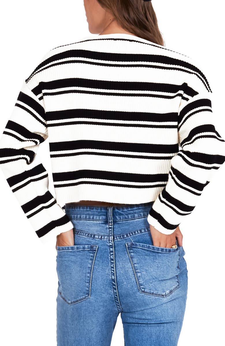 Amuse Society Bahia Stripe Crop Sweater, Alternate, color, 