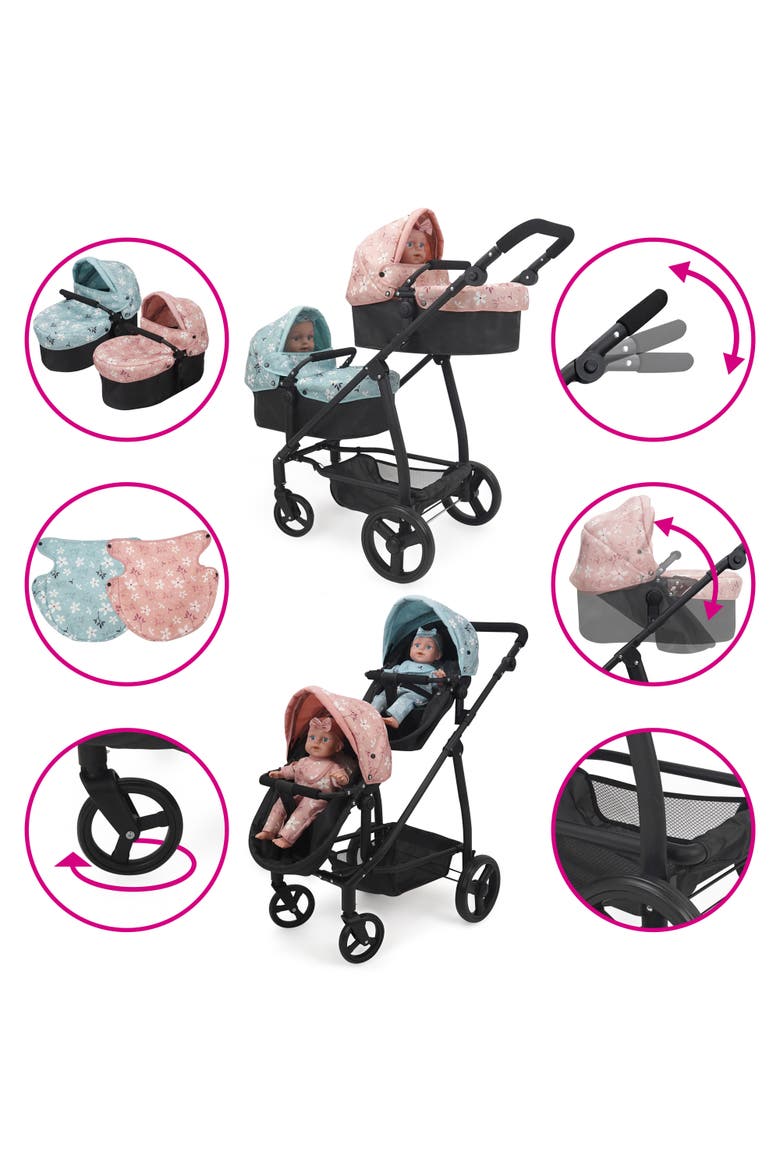Springtime Deluxe City Twin Stroller & Doll Set, Alternate, color, Multicolored