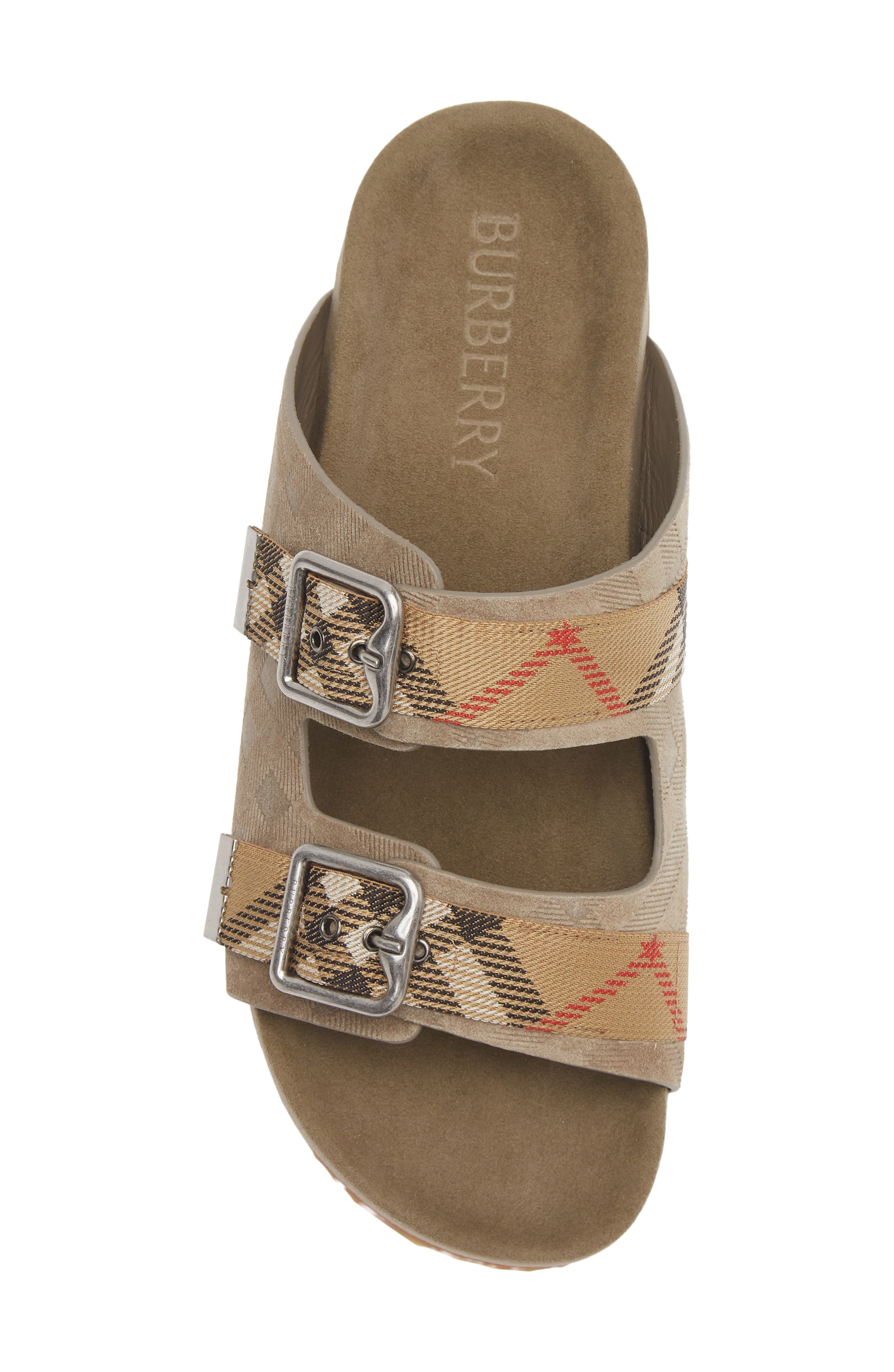 Burberry Urchin Slide Sandal, Alternate, color, Sparrow Beige
