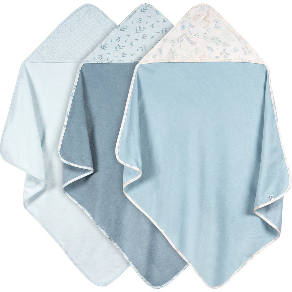 Just Born Hooded Towels Set, One Size In Blue