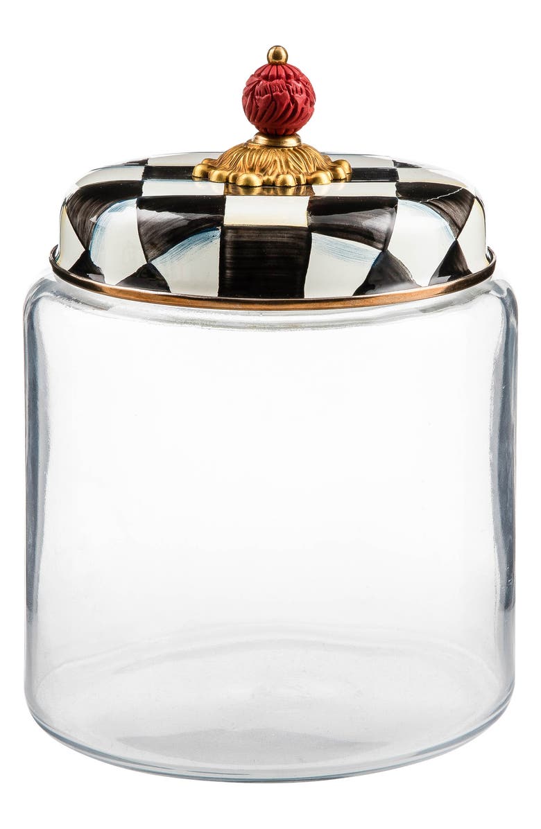 MACKENZIE CHILDS Courtly Check Large Kitchen Canister, Main, color, Black/ White