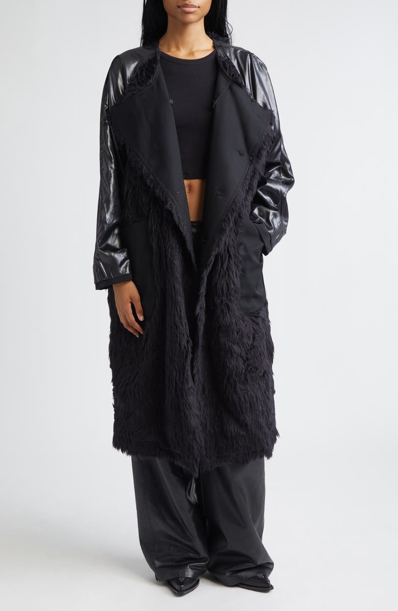 R13 Reversible Trench Liner Coat, Alternate, color, Black