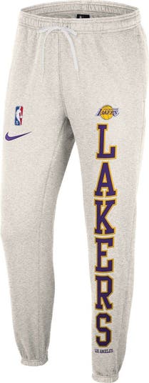 Nike Men s Nike Oatmeal Los Angeles Lakers 75th Anniversary Courtside Fleece Pants Nordstrom