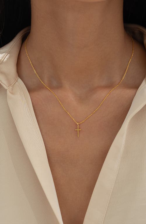 Bearfruit Jewelry 14k Gold Plated Marielle Mini Cross Necklace Holiday Gift Idea In Gold