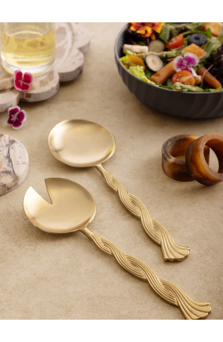 GAURI KOHLI Santiago Salad Servers, Set of 2, Alternate, color, Gold