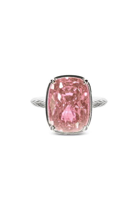 Elongated Cushion-Cut Cubic Zirconia Cocktail Ring