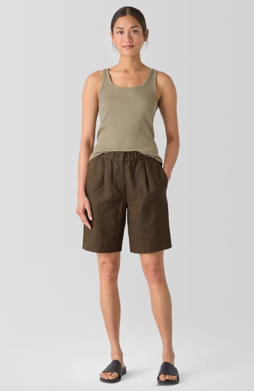Eileen Fisher Slim Fit Scoop Neck Stretch Cotton Tank