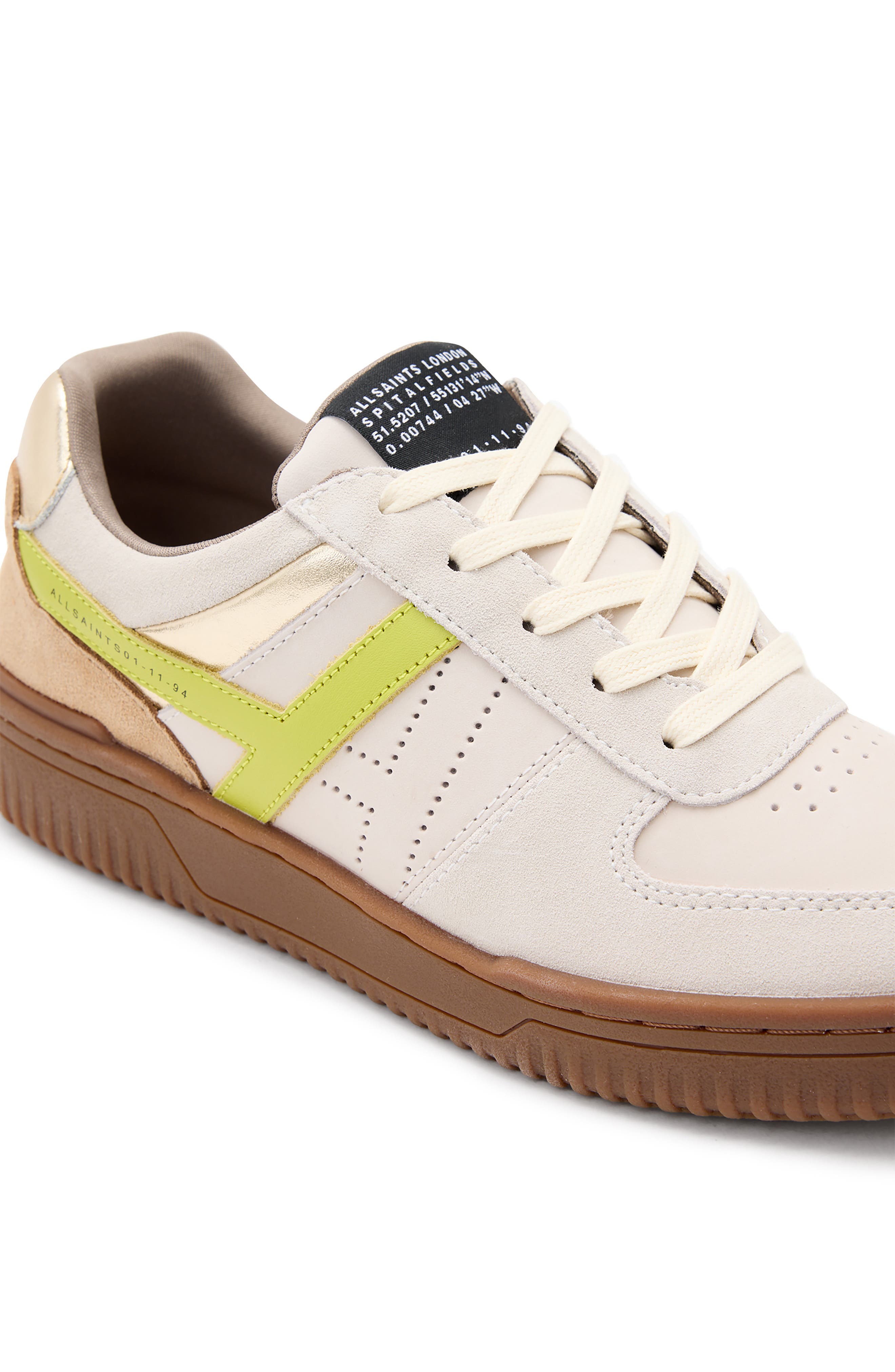 AllSaints Vix Sneaker, Alternate, color, White/ Brown/ Green