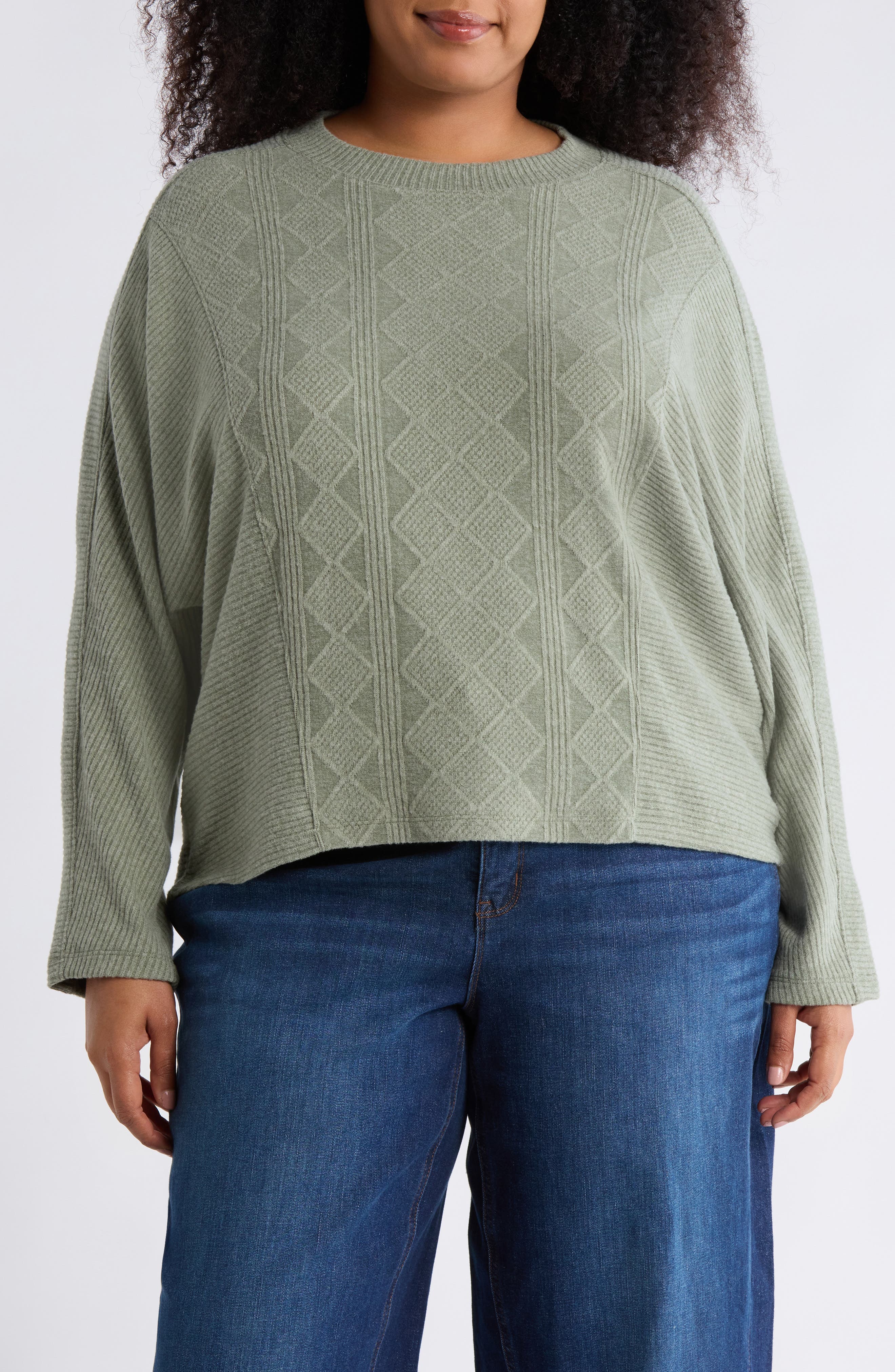Democracy Textured Dolman Sleeve Sweater