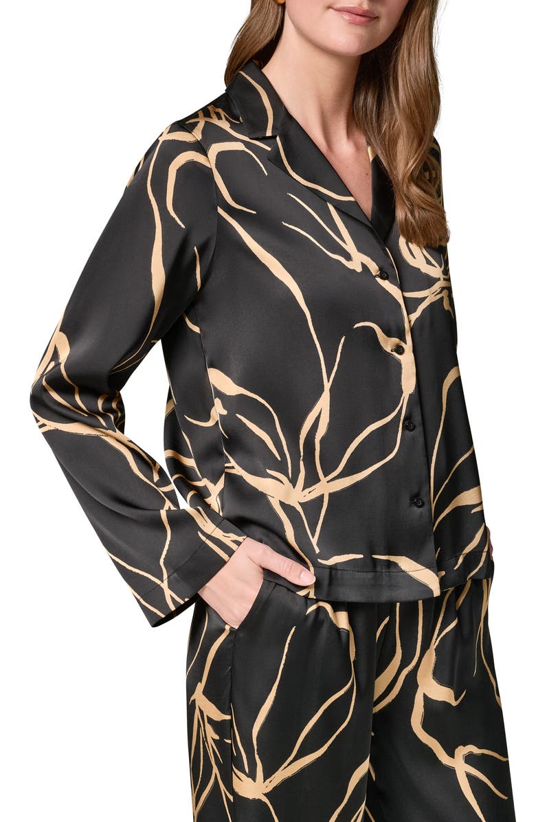 Donna Karan New York Print Satin Shirt, Alternate, color,