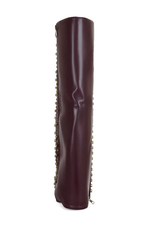 Azalea Wang Agustue Knee High Boot In Burgundy