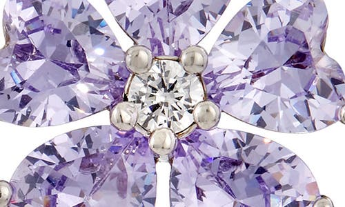 Savvy Cie Jewels Cubic Zirconia Heart Flower Stud Earrings