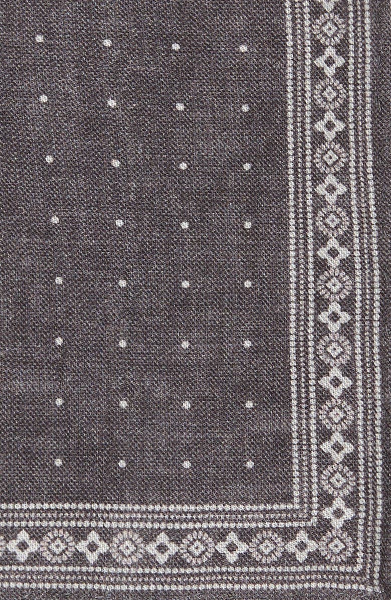 Eleventy Wool & Cotton Muslin Pocket Square, Alternate, color, 22-02 Black And Sand