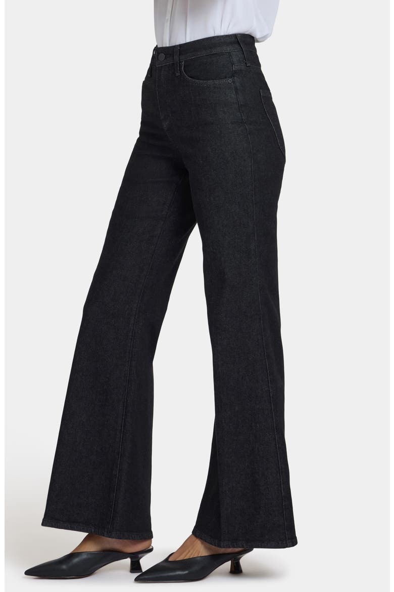 Mia High Waist Wide Leg Palazzo Jeans, Alternate, color, BLACK RINSE