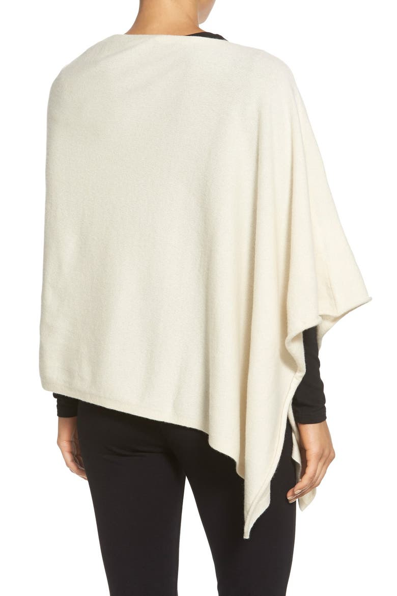 Cashmere Poncho, Alternate, color, SOFT WHITE