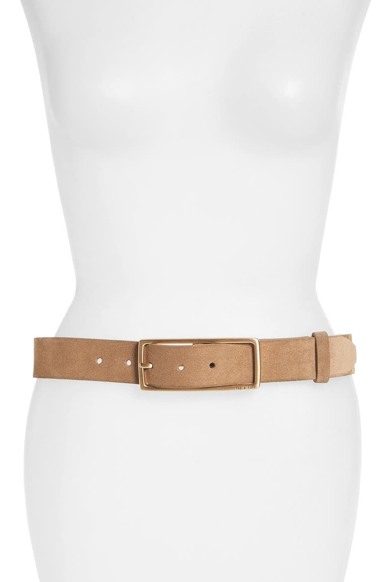 Rebound Suede Belt, Main, color, CAMEL
