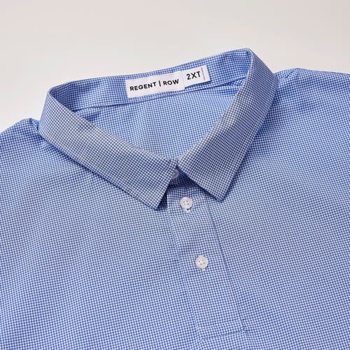 Regent Row Big And Tall Stanton Shirt Polo In Navy-microcheck-38