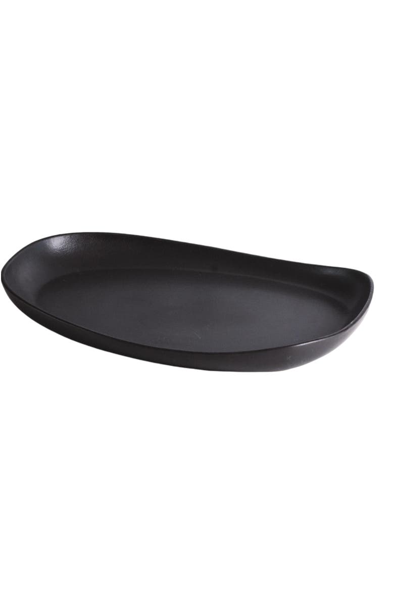 Gharyan Stoneware Stoneware Long Serving Platter, Main, color, Black