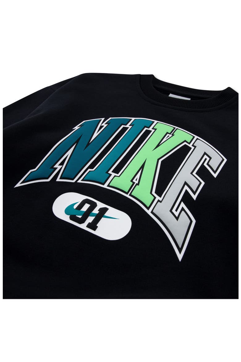 Kids' Graphic Crewneck Sweatshirt, Alternate, color, BLACK