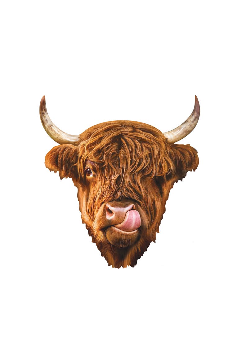 Furry Puzzle - Highland Cow 48 Piece Jigsaw Puzzle, Alternate, color, Multicolor