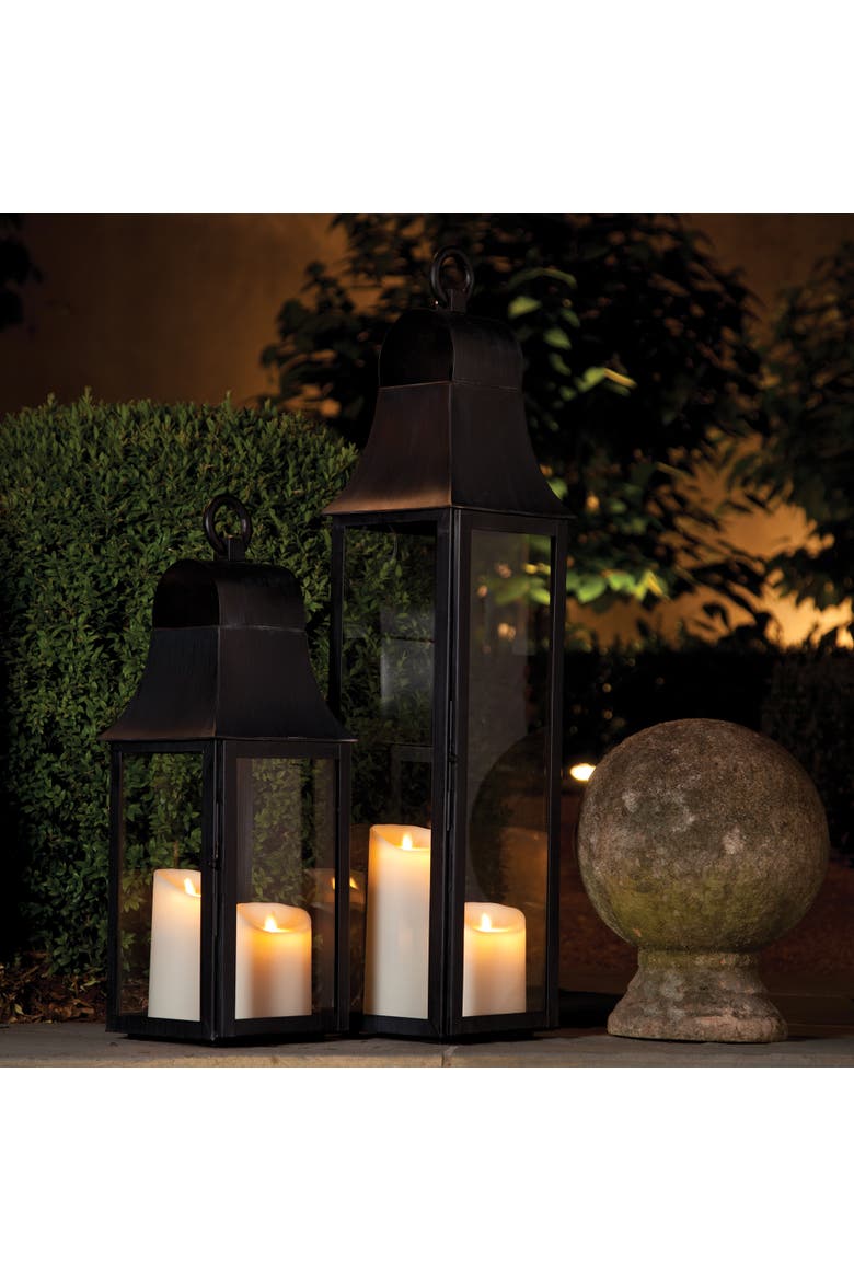 Geneva Powder Coated Stainless Steel Tall Outdoor Lantern 33", Alternate, color, Black