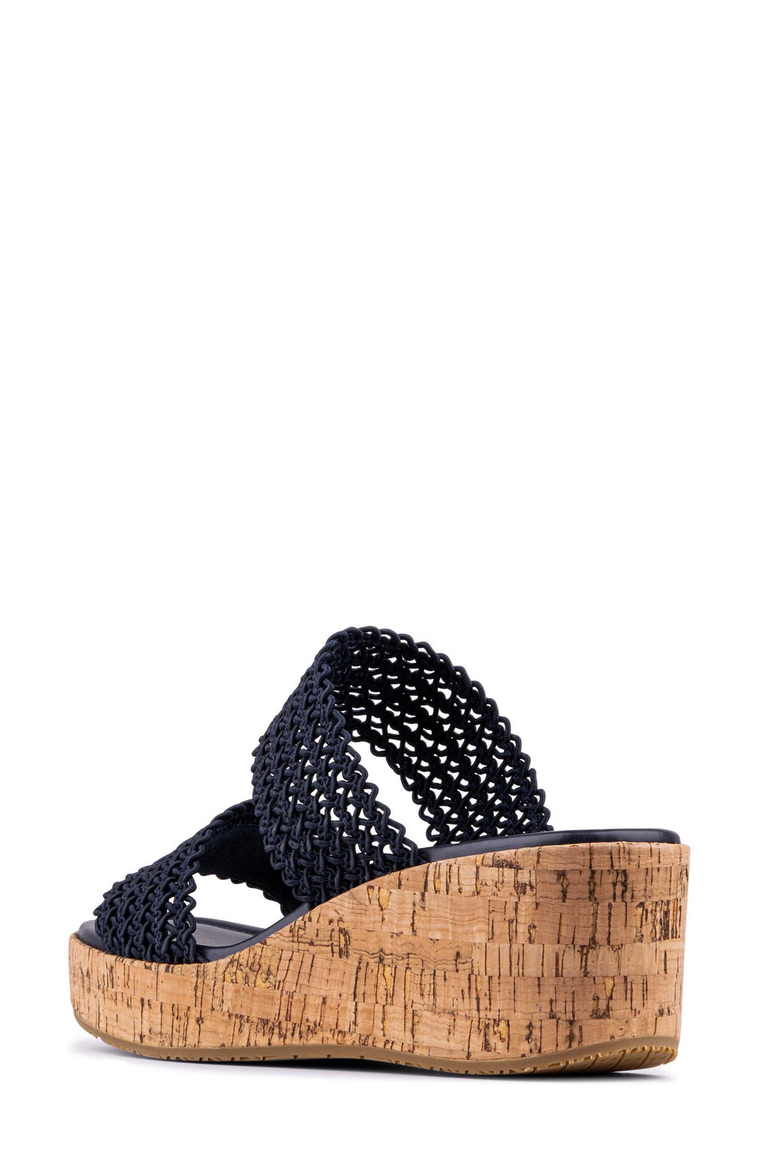 Platform Wedge Sandal, Alternate, color, NAVY