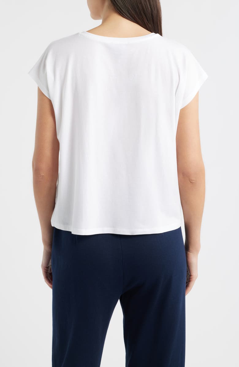 Eileen Fisher V-Neck Boxy T-Shirt, Alternate, color, White