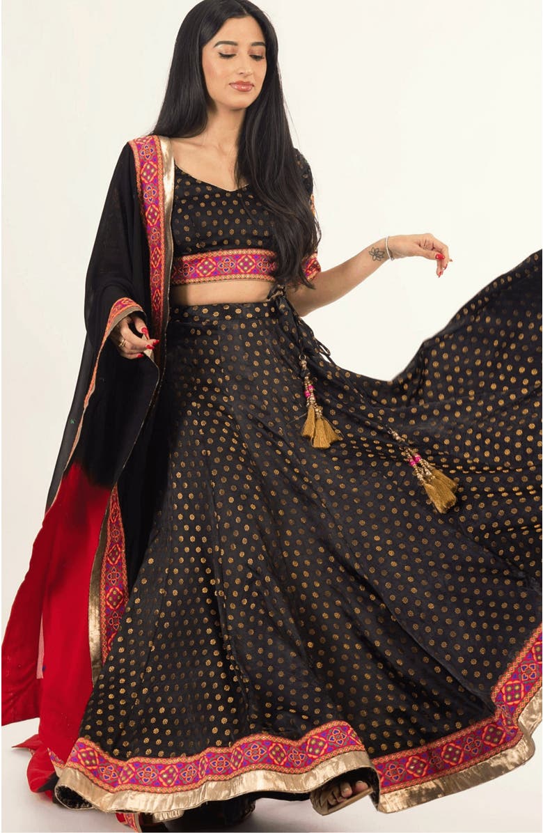 RAAS Endora Jacquard Silk Lehenga Choli, Alternate, color, 