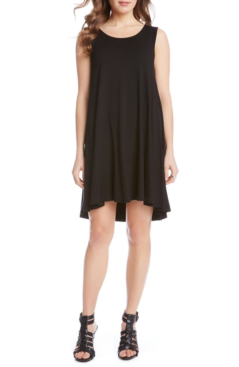 Karen Kane 'Maggie' Sleeveless Trapeze Dress, Alternate, color, Black