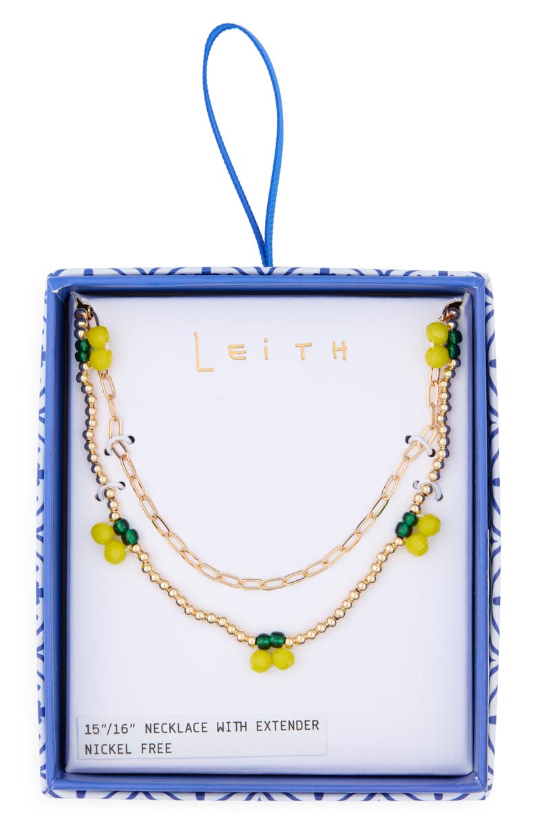 Leith Pack of 2 Assorted Necklaces, Main, color, Yellow Multi- Gold